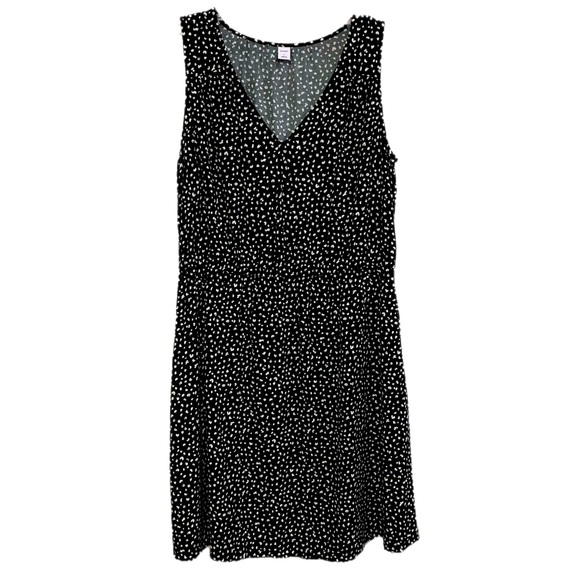 Old Navy Dresses & Skirts - OLD NAVY DRESS WOMEN V-NECK SLEEVELESS ELASTIC WAIST A-LINE MINI BLACK WHITE L